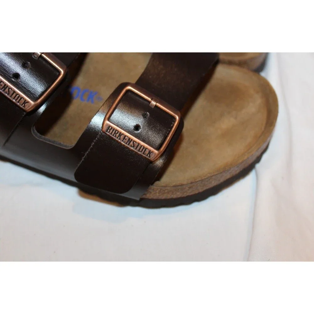 BIRKENSTOCK MILANO MEN'S AMALFI TESTA DI MORO LEATHER SANDALS EU 42 REGULAR